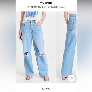 COPY - SNACKS! The fun dip puddle Jean by Mother Denim size 26, never worn.